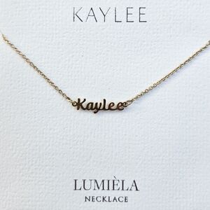 🌸 KAYLEE Script Name Chain Goldtone Necklace 🌸